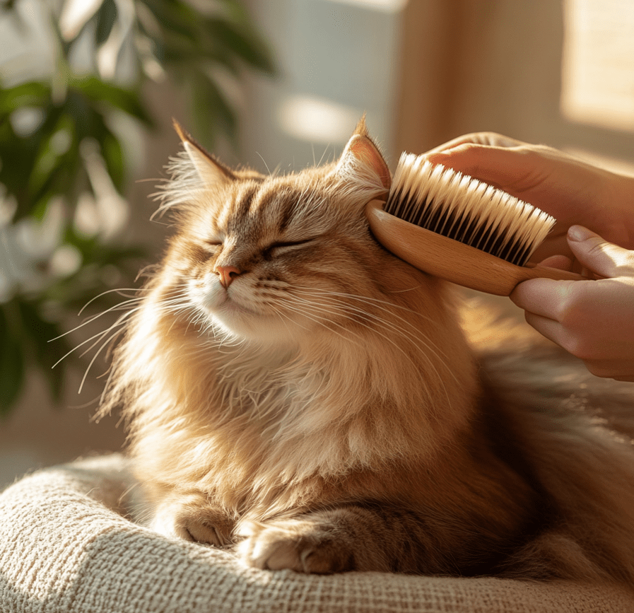 Brushing your cat.