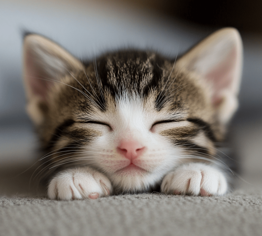 A kitten with its ear canals beginning to open. 