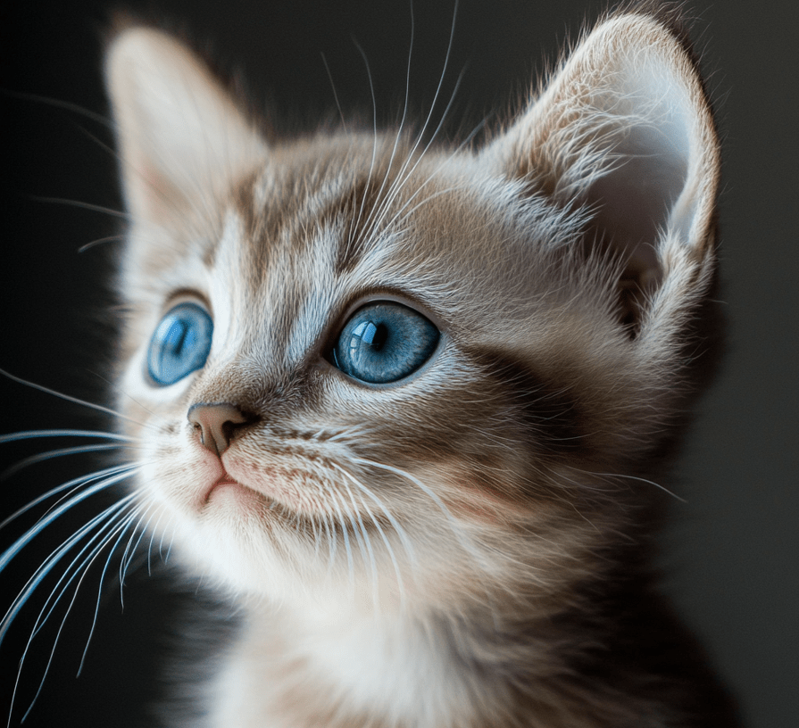 A 6-week-old kitten jumping onto a surface, showing agility. 