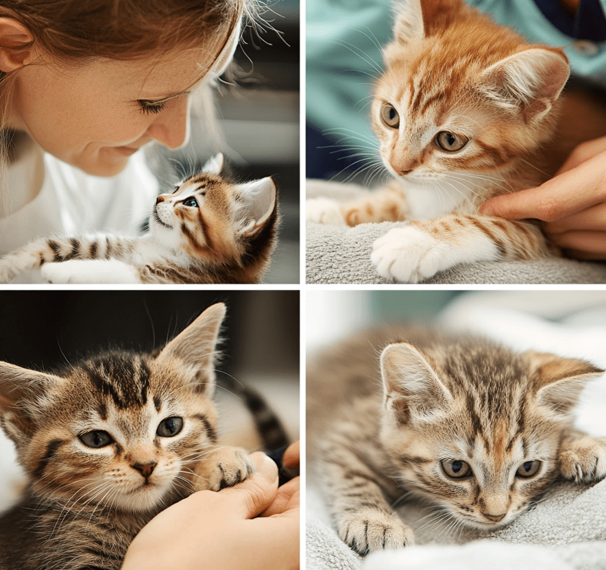 A breeder discussing with a potential kitten owner.