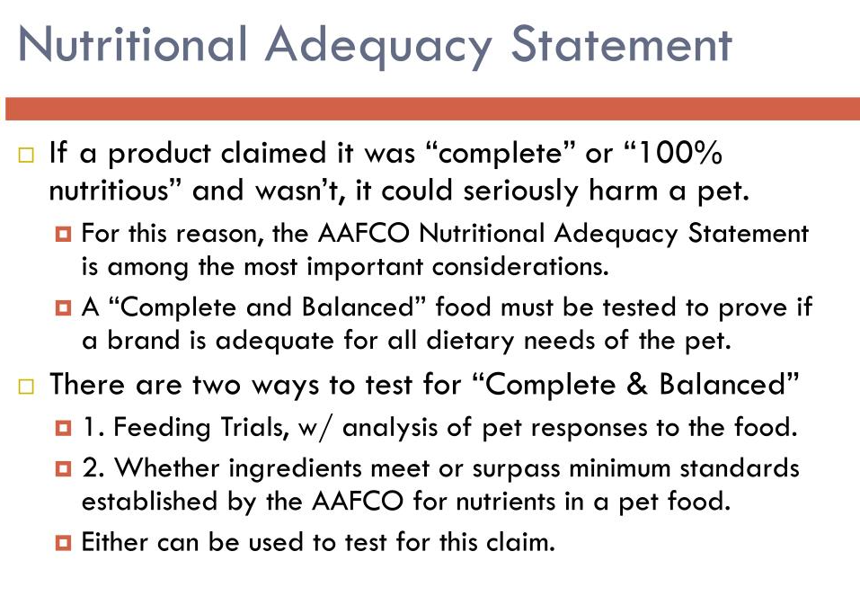 Nutritional Adequacy (AAFCO Statement)