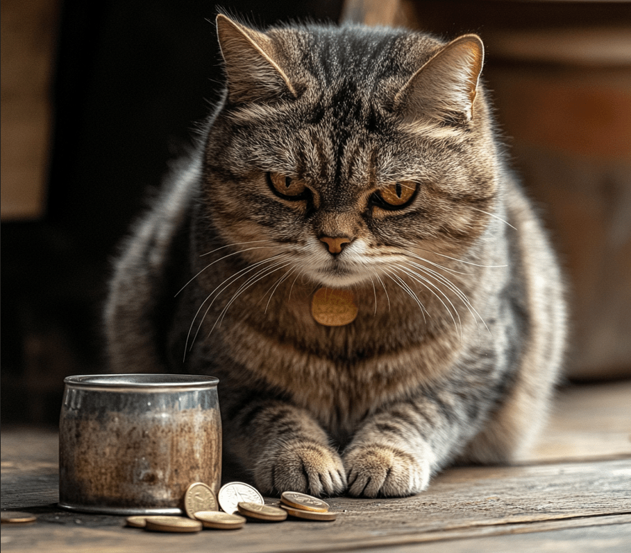 An image showing a cat with a sad or stressed expression after being exposed to negative training methods 