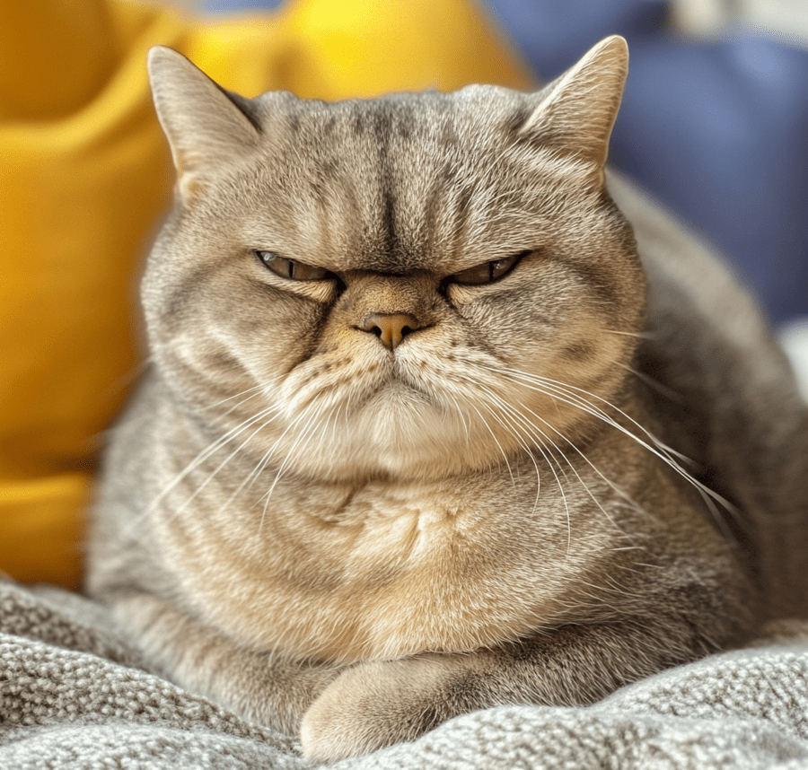 A cat showing signs of eye discomfort, such as squinting or discharge. 