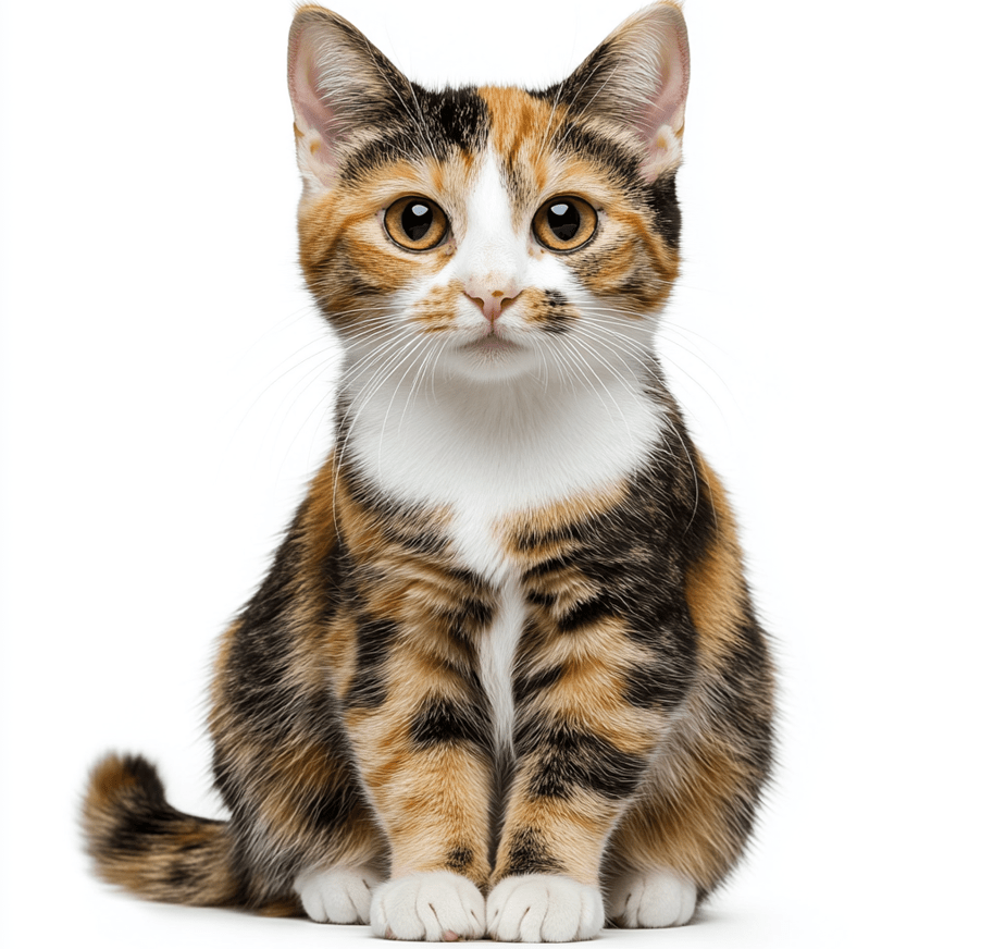 A close-up image of a Domestic Shorthair cat showcasing its distinct coat patterns 