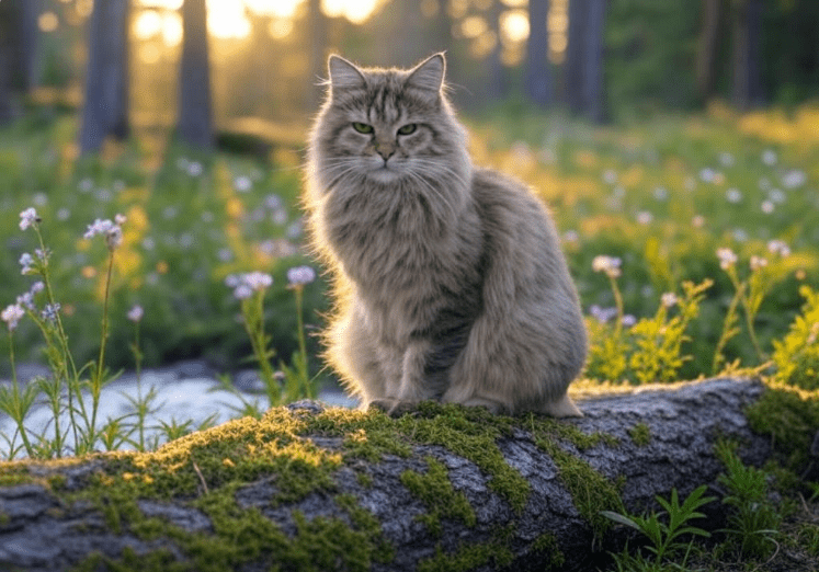 Maine Coon Hiding
