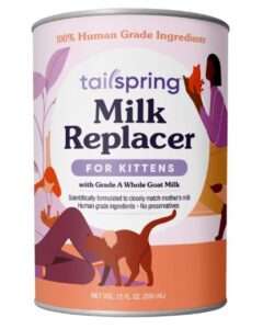 TAILSPRING Milk Replacer for Kittens, Liquid, Ready-to-Feed, Made with Whole Goat Milk 12 Fl Oz (Pack of 1) 