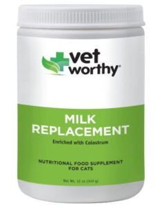 Vet Worthy Milk Replacement for Cats - Milk Formula Replacer for Puppies, Pregnant, Lactating, Elderly or Recovering Dogs - Enriched with Colostrum, Whey Protein, Vitamins, and Minerals - 12 oz 