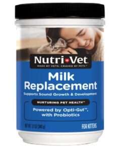 Nutri-Vet Milk Replacement For Kittens, Healthy Gut Support with Probiotics, Kitten Milk Replacement Powder, Essential Nutrients, Newborn Kitten Milk, Veterinarian Formulated, 12 oz