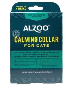 ALZOO Calming Collar for Cats, Helps Calm Pets During Thunder, Fireworks, Separation Anxiety & More, Effective Up to 4 Weeks, 100% Plant-Based Active... 