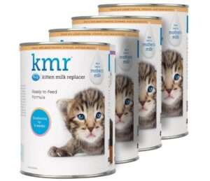 PetAg KMR Kitten Milk Replacer Liquid - 11 oz, Pack of 4 - Ready-to-Feed Kitten Formula with Prebiotics, Probiotics & Vitamins for Kittens Newborn to Six Weeks Old - Easy to Digest 