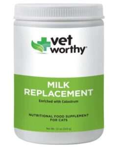 Vet Worthy Milk Replacement for Cats - Milk Formula Replacer for Puppies, Pregnant, Lactating, Elderly or Recovering Dogs - Enriched with Colostrum, Whey Protein, Vitamins, and Minerals - 12 oz 