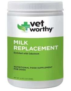 Vet Worthy Milk Replacement for Dogs - Milk Formula Replacer for Puppies, Pregnant, Lactating, Elderly or Recovering Dogs - Enriched with Colostrum, Whey Protein, Vitamins and Minerals - 12oz
