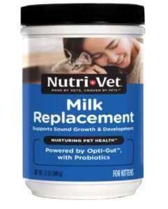 Nutri-Vet Milk Replacement For Kittens, Healthy Gut Support with Probiotics, Kitten Milk Replacement Powder, Essential Nutrients, Newborn Kitten Milk, Veterinarian Formulated, 12 oz 