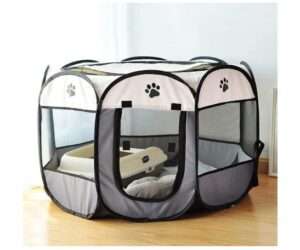 SENCONE Portable Pet Playpen, Dog Playpen Foldable Pet Exercise Pen Tents Cat House Playground for Puppy Kitten Indoor Outdoor Travel Camping Use 