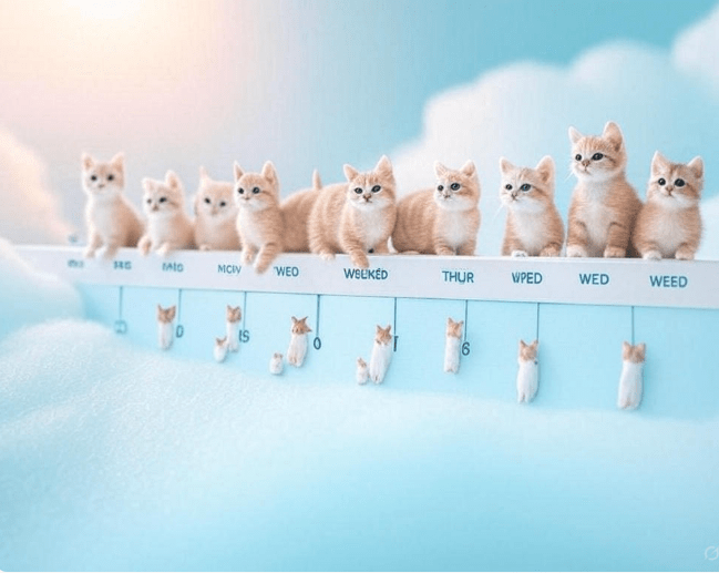  Timeline graphic that helps readers visualize the progression and decline of maternal aggression over weeks. 