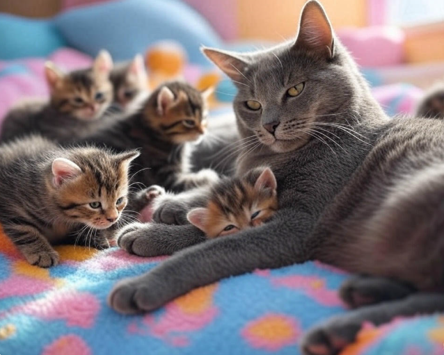 A heartwarming image showing the happy outcome once maternal aggression fades. 
