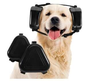 uaidie Dog Ear Muffs Noise Protection, Noise Cancelling Headphones for Dogs, Ear Covers for Hearing Protection and Anxiety - Black
