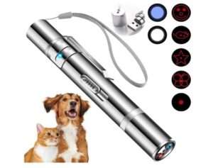 Cowjag Cat Toys, Laser Pointer with 5 Adjustable Patterns, USB Recharge Laser, Long Range and 3 Modes Training Chaser Interactive Toy, Dog Laser Toy 