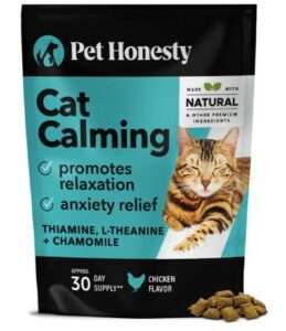 Pet Honesty Calming Chews for Cats - Cat Anxiety Relief + Helps Reduce Stress - Behavioral Support & Promotes Relaxation for Travel, Boarding, Vet Visits, Separation Anxiety - Chicken (30-Day Supply)
