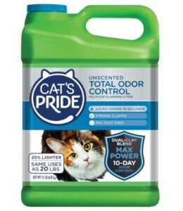 Cat's Pride Max Power: Total Odor Control - Up to 10 Days of Powerful Odor Control - Strong Clumping - Hypoallergenic - 99% Dust Free - Multi-Cat Litter, Unscented, 15 Pounds 