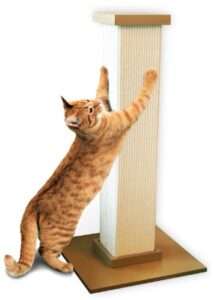 SmartCat Ultimate Scratching Post – Beige, Large 32 Inch Tower - Sisal Fiber, Simple Design - For All Cats
