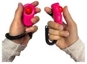 TRAVEL CAT Clicker Training Kit - 3 Pack Cat and Puppy Training Clicker with Button and Wrist Strap for Cats Behavior, Rewards Training - Red, Blue and Black Pet Training Clicker with Loud Click Sound

