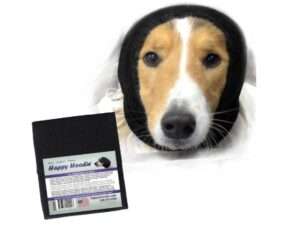 Happy Hoodie The Original Calming Band for Dogs & Cats - Anxiety Relief, Noise Canceling, and Grooming Tool Since 2008 (Large, Black)
