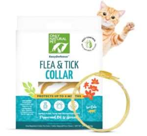 Only Natural Pet EasyDefense Flea & Tick Cat Collar - Feline Flea Collars Biting Insect Control - Pet Care That Protects up to 4 Months - for Cats (Single) 