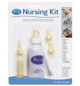 Pet-Ag Nursing Kit - 2 oz - Promotes the Natural Feeding of Liquids to Baby Animals - Each Kit Includes 2 oz. Bottle with Cap, 5 Nipples & Cleaning Brush 
