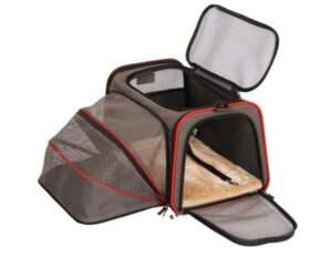 Petsfit Expandable Cat Carrier Dog Carriers,Airline Approved Soft-Sided Portable Pet Travel Washable Carrier for Kittens,Puppies,Removable Soft Plush mat and Pockets,Locking Safety Zippers 
