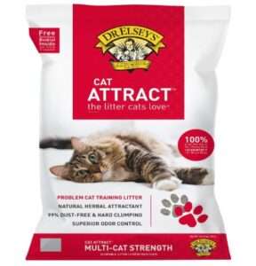Dr. Elsey's Premium Clumping Cat Litter - Cat Attract - 99% Dust-Free, Low Tracking, Hard Clumping, Superior Odor Control, Natural Herbal Attractant, Unscented & Natural Ingredients, 40 lb 