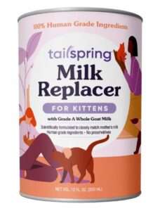 TAILSPRING Milk Replacer for Kittens, Liquid, Ready-to-Feed, Made with Whole Goat Milk 12 Fl Oz (Pack of 1) 