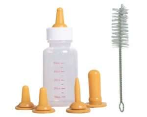 OMEM Pet Nursing Bottle, Nursing Bottle Kits, Replacement Nipple Cat Feeding Bottle for Newborn Kittens, Puppies, Rabbits, Small Animals 