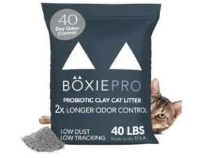 Boxie® Probiotic Cat Litter 40 Day Natural Odor Control, 40lb Clumping Kitty Litter (Clay) 