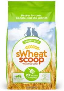 sWheat Scoop Natural Wheat Multi-Cat Litter, Superior Clumping with Odor Neutralizing Enzymes, 25 Pound Bag 
