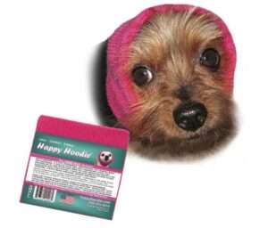 Happy Hoodie The Original Dog & Cat Calming Band, Anxiety Relief/Noise Protection-Grooming-Thunder-Fireworks (Small, Black)
