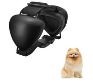 ZOHAN Dog Ear Muffs for Noise Protection, Comfort Dog Noise Cancelling Ear Muffs with Fast Snap Lock for Fireworks, Thunder, Vacuums(Black,S)
