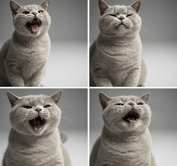 Display different cat vocal expressions
