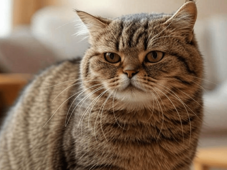 A cat showing clear signs of overstimulation — ears flattened, twitching tail — with subtle body language.
