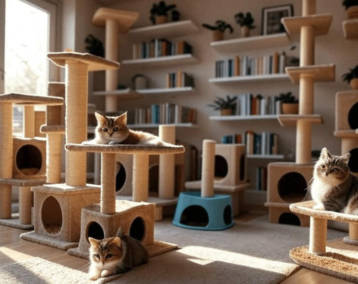 A peaceful home setup for multiple cats
