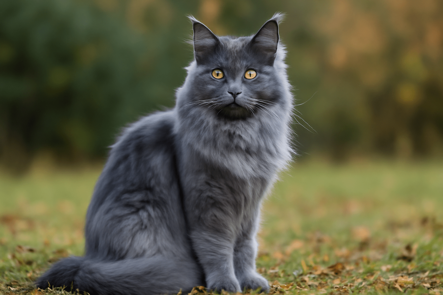 Blue Smoke Maine Coon Cat