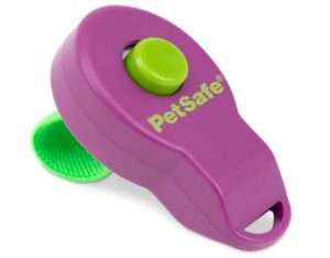 PetSafe Clik-R Dog Training Clicker - Positive Behavior Reinforcer for Pets - All Ages, Puppy and Adult Dogs - Use to Reward and Train - Training Guide Included - Purple