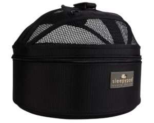 Sleepypod Mobile Pet Bed — Multi-use Travel Pet Bed, Crash-Tested Car Seat, & Carrier for Dogs and Cats up to 15 Pounds (Jet Black)
