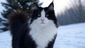 maine coon black and white